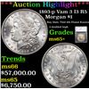 Image 1 : ***Auction Highlight*** 1893-p Vam 3 I3 R5 Morgan Dollar $1 Graded ms65+ By SEGS (fc)
