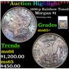 ***Auction Highlight*** 1896-p Rainbow Toned Morgan Dollar $1 Graded ms65+ By SEGS (fc)