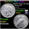 Image 1 : ***Auction Highlight*** 1924-s Vam 111 R5 Peace Dollar $1 Graded Select Unc By USCG (fc)