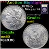 Image 1 : ***Auction Highlight*** 1879-p Morgan Dollar $1 Graded GEM Unc By USCG (fc)
