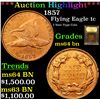 Image 1 : ***Auction Highlight*** 1857 Flying Eagle Cent 1c Graded Choice Unc BN By USCG (fc)