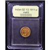Image 4 : ***Auction Highlight*** 1911-p Gold Indian Quarter Eagle $2 1/2 Graded Select Unc By USCG (fc)