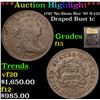 ***Auction Highlight*** 1797 No Stem Rev '97 S-131 Draped Bust Large Cent 1c Graded f+ By USCG (fc)