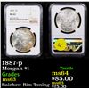 Image 1 : NGC 1887-p Morgan Dollar $1 Graded ms63 By NGC