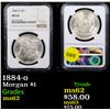 Image 1 : NGC 1884-o Morgan Dollar $1 Graded ms62 By NGC