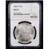 Image 2 : NGC 1884-o Morgan Dollar $1 Graded ms62 By NGC