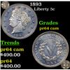 Proof 1893 Liberty Nickel 5c Graded Choice Proof Cameo