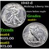 Image 1 : 1942-d Walking Liberty Half Dollar 50c Grades Select+ Unc