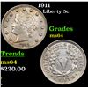 Image 1 : 1911 Liberty Nickel 5c Grades Choice Unc