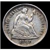 Image 2 : 1867-s Ty 5 Seated Liberty Half Dime 1/2 10c Grades Choice AU