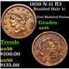 1850 N-11 R3 Braided Hair Large Cent 1c Grades Choice AU