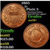 Image 1 : 1865 Two Cent Piece 2c Grades Choice AU/BU Slider+