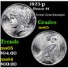 Image 1 : 1923-p Peace Dollar $1 Grades GEM Unc