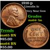 1916-p Lincoln Cent 1c Grades Choice+ Unc BN