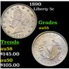 1890 Liberty Nickel 5c Grades Choice AU