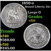 Image 1 : 1850-o Seated Liberty Quarter 25c Grades vf+