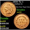 Image 1 : 1859 Ty 1 Indian Cent 1c Grades Choice AU/BU Slider+