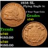 Image 1 : 1858 SL Flying Eagle Cent 1c Grades xf