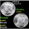 Image 1 : 1924-p Peace Dollar $1 Grades Select+ Unc