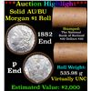 Image 1 : ***Auction Highlight***  AU/BU Slider Rutland Shotgun Morgan $1 Roll 1882 & P Ends Virtually UNC (fc