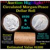 Image 1 : ***Auction Highlight*** Full solid Date 1926-s Peace silver dollar roll, 20 coin (fc)