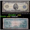 Image 1 : 1914 $5 Large Size Blue Seal Federal Reserve Note, Minneapolis, MN  9-I Grades vf, very fine