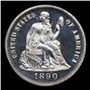 Image 2 : Proof *HIGHLIGHT OF NIGHT*  1890 TOP POP! Seated Liberty 10c Graded pr68 DCAM by SEGS (fc)