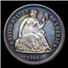 Image 2 : Proof ***Auction Highlight*** 1866 Seated Liberty Half Dime 1/2 10c Graded Select Proof Deep Cameo B