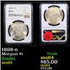 Image 1 : NGC 1898-o Morgan Dollar $1 Graded ms63 By NGC