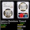 Image 1 : NGC 1902-o Rainbow Toned Morgan Dollar $1 Graded ms63 By NGC