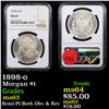 Image 1 : NGC 1898-o Morgan Dollar $1 Graded ms63 By NGC