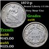 Image 1 : 1872-p Seated Liberty Half Dime 1/2 10c Grades Choice AU/BU Slider