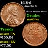Image 1 : 1918-d Lincoln Cent 1c Grades Select Unc BN