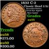 Image 1 : 1832 C-2 Classic Head half cent 1/2c Grades Choice AU