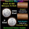 Image 1 : ***Auction Highlight***  AU/BU Slider Rutland Shotgun Morgan $1 Roll 1901 & P Ends Virtually UNC (fc