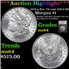 Image 1 : ***Auction Highlight*** 1878-p Rev '79 vam 228-6 R6 Morgan Dollar $1 Graded ms64 By SEGS (fc)
