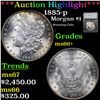 Image 1 : ***Auction Highlight*** 1885-p Morgan Dollar $1 Graded ms66+ By SEGS (fc)