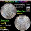 Image 1 : ***Auction Highlight*** 1886-p Colorfully Toned Morgan Dollar $1 Graded ms66+ By SEGS (fc)
