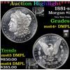 Image 1 : ***Auction Highlight*** 1881-s Morgan Dollar $1 Graded ms64+ DMpl By SEGS (fc)