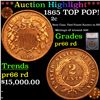 Image 1 : Proof ***Auction Highlight*** 1865 TOP POP! Two Cent Piece 2c Graded pr66 rd By SEGS (fc)