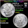 Image 1 : ***Auction Highlight*** 1902-p Morgan Dollar $1 Graded GEM Unc By USCG (fc)