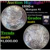Image 1 : ***Auction Highlight*** 1890-s Morgan Dollar $1 Graded GEM Unc By USCG (fc)