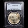 Image 2 : PCGS 1922-p Peace Dollar $1 Graded ms62 By PCGS
