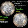 Image 1 : 1886-p Rainbow Toned Morgan Dollar $1 Grades Choice Unc