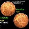 Image 1 : 1787 NJ Large Plan, Plain Shield, Maris 6-D Colonial Cent 1c Grades vg, very good