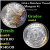 Image 1 : 1884-o Rainbow Toned Morgan Dollar $1 Grades Choice Unc