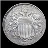Image 2 : 1867 Rays Shield Nickel 5c Grades AU, Almost Unc