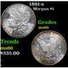 Image 1 : 1881-s Morgan Dollar $1 Grades GEM+ Unc
