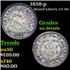 Image 1 : 1858-p Seated Liberty Half Dime 1/2 10c Grades AU Details