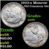 Image 1 : 1923-s Monroe Old Commem Half Dollar 50c Grades Choice AU